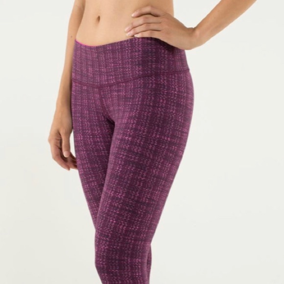 Lululemon Wunder Under Pant Textured Ziggy Wee August Glo Raspberry Glo Light 4 - Picture 5 of 13